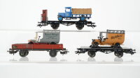 Märklin H0 Konvolut 1 Niederbordwagen mit LKW...