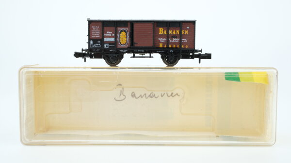Minitrix N 13645 Gedeckter Güterwagen Bananen Gm K.P.E.V.