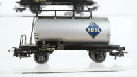Märklin H0 Konvolut 5 Kesselwagen "Aral, Esso, Shell", 1 Kesselwagen "Shell" mit Zugschluss DB