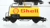 Märklin H0 Konvolut 5 Kesselwagen "Aral, Esso, Shell", 1 Kesselwagen "Shell" mit Zugschluss DB