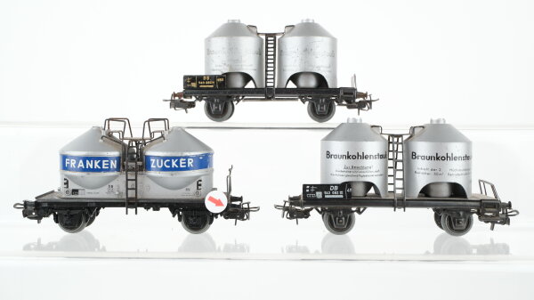 Märklin H0 Konvolut 3 Silowagen "Braunkohlenstaub, Franken Zucker" DB (Abbruch)