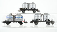 Märklin H0 Konvolut 3 Silowagen "Braunkohlenstaub, Franken Zucker" DB (Abbruch)