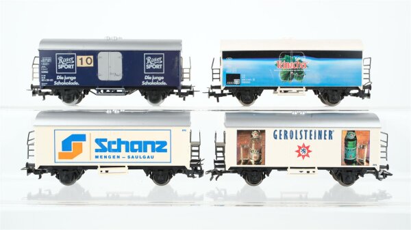 Märklin H0 Konvolut 4 Kühlwagen "Schanz, Gerolsteiner, Teinacher, Ritter Sport" DB/u.a.