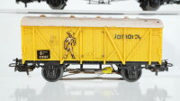 Märklin H0 Konvolut 4 gedeckte Güterwagen "Bananenwagen, Kühlwagen, für Güter die Bahn" DB/SBB-CFF (Abbrüche)