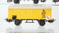 Märklin H0 Konvolut 4 gedeckte Güterwagen "Bananenwagen, Kühlwagen, für Güter die Bahn" DB/SBB-CFF (Abbrüche)