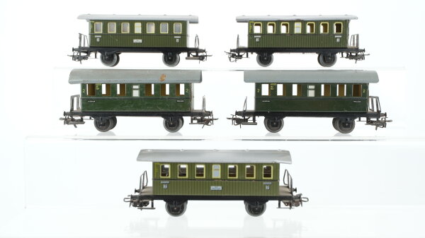 Märklin H0 Konvolut 5 Personenwagen 2.Kl. grün Blech Nebenbahn