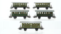 Märklin H0 Konvolut 5 Personenwagen 2.Kl. grün...