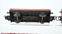 Märklin H0 Konvolut 2 Niederbordwagen, 1 Niederbordwagen mit Raupe, 1 Niederbordwagen mit Zugschluss beleuchtet DB