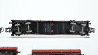 Märklin H0 Konvolut 2 Niederbordwagen, 1 Niederbordwagen mit Raupe, 1 Niederbordwagen mit Zugschluss beleuchtet DB