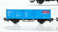 Märklin H0 Konvolut 1 Hochbordwagen braun, 2 Hochbordwagen "Hilfe für krebskranke Kinder" blau DB