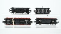 Märklin H0 Konvolut 1. Kranwagen "Krupp-Ardelt" und 1 Kranschutzwagen, 1 Rungenwagen mit Baumstämmen, 1 Flachwagen mit hist. LKW DB (Unvollständig)