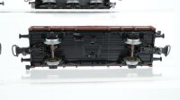 Märklin H0 Konvolut 1. Kranwagen "Krupp-Ardelt" und 1 Kranschutzwagen, 1 Rungenwagen mit Baumstämmen, 1 Flachwagen mit hist. LKW DB (Unvollständig)