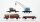 Märklin H0 Konvolut 1. Kranwagen "Krupp-Ardelt" und 1 Kranschutzwagen, 1 Rungenwagen mit Baumstämmen, 1 Flachwagen mit hist. LKW DB (Unvollständig)