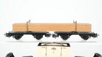 Märklin H0 Konvolut 2 Drehschemelwagen mit Holzbalken, 1 Schwerlastwagen mit Überseekiste "BAHIA" DB