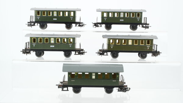 Märklin H0 Konvolut 5 Personenwagen grün Blech Nebenbahn