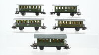 Märklin H0 Konvolut 5 Personenwagen grün Blech Nebenbahn