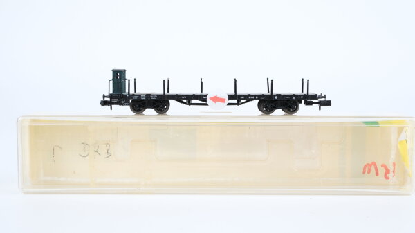 Minitrix N 13263K Flachwagen mit Rungen und Brhs. SS DR DR
