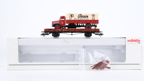 Märklin H0 46361 Rungenwagen mit Lkw  R 02 der DB
