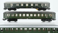 Märklin H0 Konvolut 1 Personenwagen 2.Kl. grün, 1 Personenwagen 2.Kl. grünbeleuchtet, 1 Packwagen grün beleuchtet DB (Beleuchtung ungetestet)