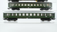 Märklin H0 Konvolut 1 Personenwagen 2.Kl. grün, 1 Personenwagen 2.Kl. grünbeleuchtet, 1 Packwagen grün beleuchtet DB (Beleuchtung ungetestet)