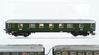 Märklin H0 Konvolut 2 Personenwagen 2.Kl. grün beleuchtet, 1 Packwagen grün beleuchtet, DB (Beleuchtung ungetestet)