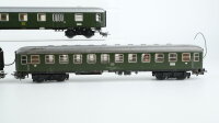 Märklin H0 Konvolut 2 Personenwagen 2.Kl. grün beleuchtet, 1 Packwagen grün beleuchtet, DB (Beleuchtung ungetestet)