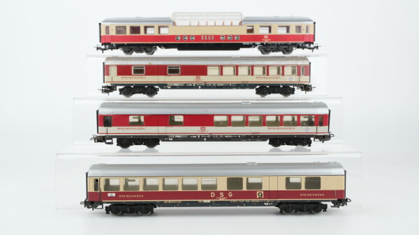 Märklin H0 Konvolut "TEE" 1 Panoramawagen, 1 Speisewagen DSG, 2 Speisewagen DB/DSG