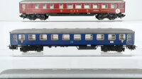 Märklin H0 Konvolut 1. Packwagen grün, 1 Personenwagen 2.Kl. grün, 1. Personenwagen 1.Kl. blau, 1 Speisewagen "DSG" rot, 1 Schlafwagen balu DB/CIWL (Abbruch)