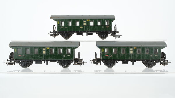 Märklin H0 Konvolut 3 Personenwagen grün Blech Nebenbahn