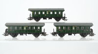 Märklin H0 Konvolut 3 Personenwagen grün Blech...
