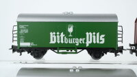 Märklin H0 Konvolut 3 Kühlwagen "Bitburger Pils, Krautfest Leinfelden, Pabst Blue Ribbon", 1 gedeckter Güterwagen DB