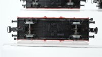Märklin H0 Konvolut 1 Autotransportwagen, 2 Hochbordwagen, 2 Niederbordwagen grau DB/u.a. (Abbruch)