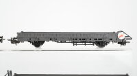 Märklin H0 Konvolut 1 Autotransportwagen, 2 Hochbordwagen, 2 Niederbordwagen grau DB/u.a. (Abbruch)