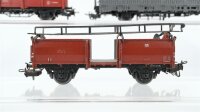 Märklin H0 Konvolut 1 Autotransportwagen, 2 Hochbordwagen, 2 Niederbordwagen grau DB/u.a. (Abbruch)