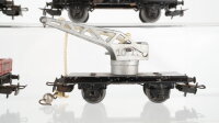 Märklin H0 Konvolut 2 Weinfasswagen "Bordeaux", 1 Niederbordwagen "364", 1 Kranwagen