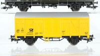 Märklin H0 Konvolut 1 gedeckter Güterwagen "Deutsche Bundespost" gelb, 1 gedeckter Güterwagen "Deutsche Bundespost" grün DBP