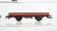 Unbekannt H0 Konvolut 1 Silowagen grau, 1 Niederbordwagen braun, 1 Flachwagen mit Bremserhaus DR