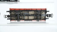 Unbekannt H0 Konvolut 1 Silowagen grau, 1 Niederbordwagen braun, 1 Flachwagen mit Bremserhaus DR