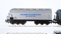Klein Modellbahn H0 Konvolut 1 Kühlwagen "50 Jahre Kleinbahn", 1 Schwerölwagen, 2 Tonerdetransportwagen "Kaiser Aluminium Europe" DB/u.a.