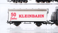 Klein Modellbahn H0 Konvolut 1 Kühlwagen "50 Jahre Kleinbahn", 1 Schwerölwagen, 2 Tonerdetransportwagen "Kaiser Aluminium Europe" DB/u.a.
