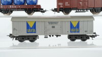 Lima H0 Konvolut 1 Schwenkdachwagen "Varta", 1 Hochbordwagen, 1 Behältertragewagen mit Bremserhaus "Löwenbräu" DB/FS