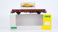 Trix H0 24201-13 Niederbordwagen mit Fahrzeug DB