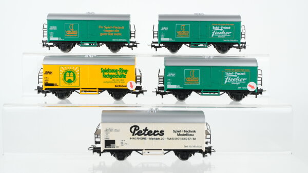 Märklin H0 Konvolut 5 Kühlwagen "Vedes Fischer, Vedes, Peters, Spielzeug-Ring" DB (Abbrüche)