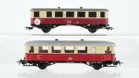 Unbekannt H0 Konvolut 2 Personenwagen beige/rot DR (Abbrüche)