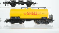 Unbekannt H0 Konvolut 2 Kesselwagen "Shell, Aral" 4-achsig, 1 Behältertragewagen, 1 Muldenkipper DB