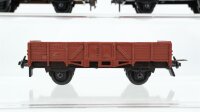 Unbekannt H0 Konvolut 3 Hochbordwagen, 2 gedeckte Güterwagen DB
