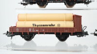 Lima H0 Konvolut 1 Containertragewagen "DB" 1 Hochbordwagen, 2 Niederbordwagen mit Bremserhaus "Rhyssenrohr, Stahlrollen" FS/DB