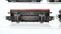 Märklin H0 Konvolut 3 Niederbordwagen, 1 Niederbordwagen "391" 4-achsig, 1 Niederbordwagen "364" 2-achsig, DB/D.R.B.