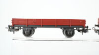 Märklin H0 Konvolut 3 Niederbordwagen, 1 Niederbordwagen "391" 4-achsig, 1 Niederbordwagen "364" 2-achsig, DB/D.R.B.