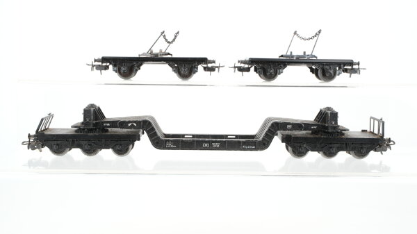 Märklin H0 Konvolut 1 Schwerlast-Niederflurwagen, 2 Drehschemelwagen DB